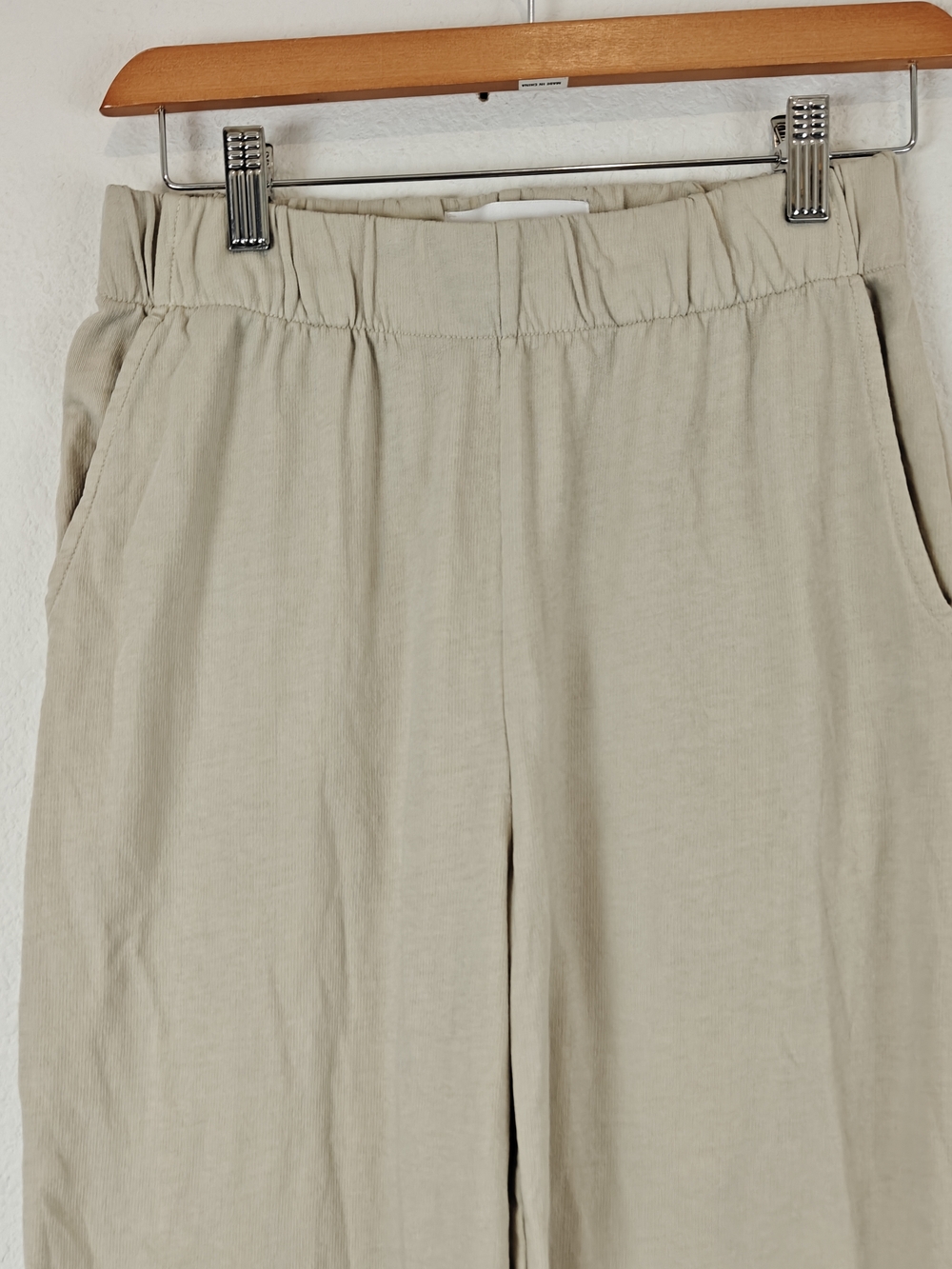 Talentless French Terry Lounge Pants Bone Minimal Cozy Wide Leg Cotton Sz Small - Picture 7 of 13